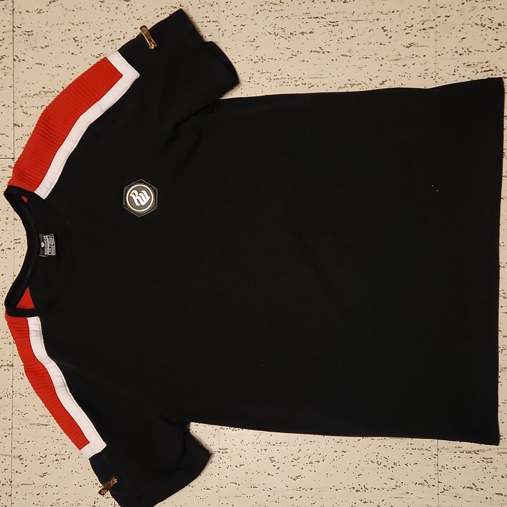 Rocawear Metal Emblem Logo Zipper T-Shirt Vintage Y2K Black, Red And White